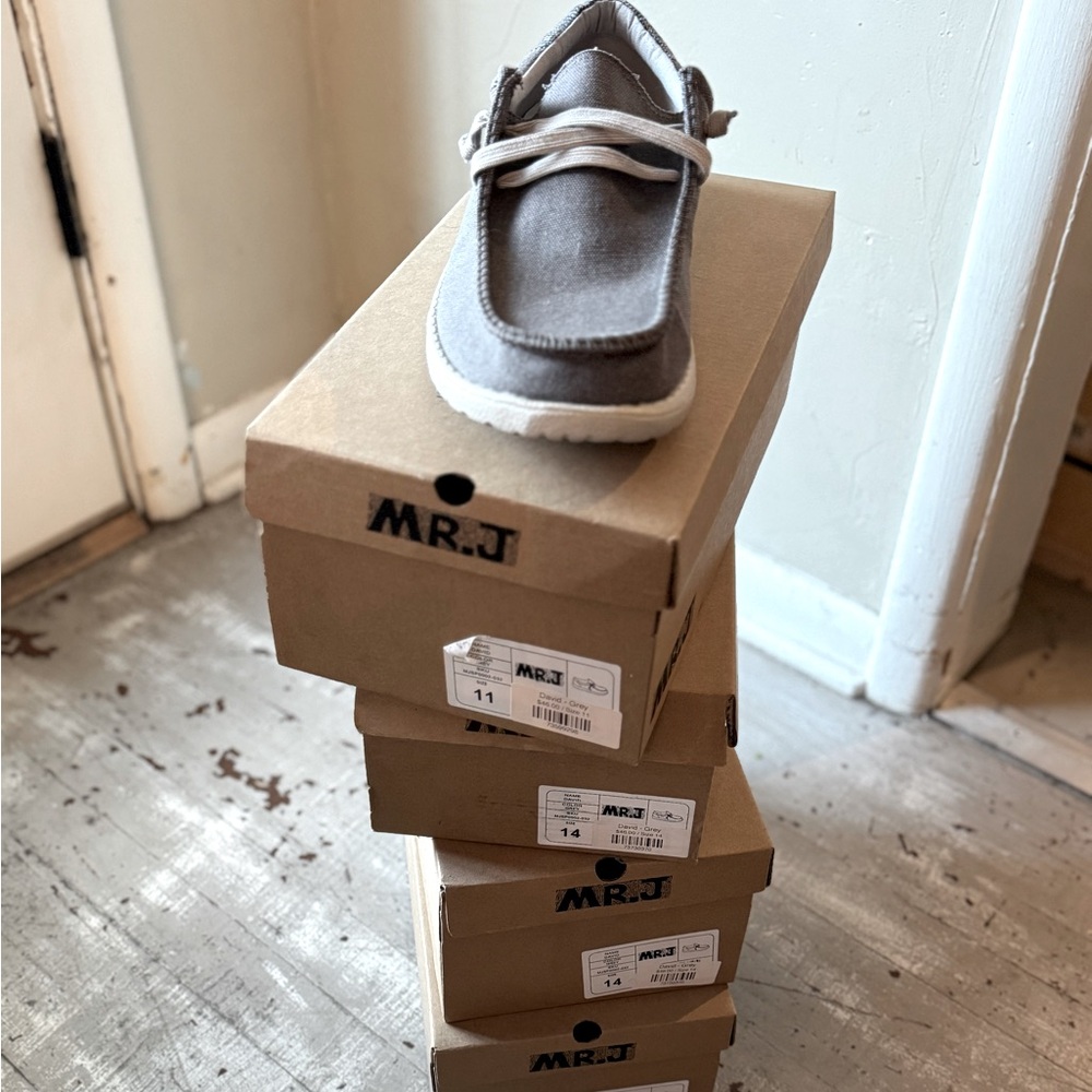 MR J David Grey Slip on Shoes